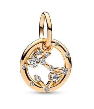 Pandora Pozlačen obesek Shine Zodiac Sign Pisces 762724C01