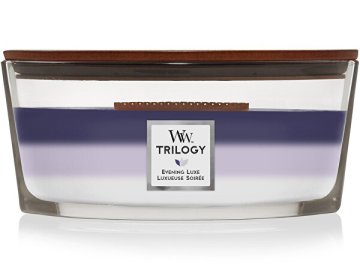 Woodwick Dišeča sveča ladja Trilogy Evening Luxe 453,6 g