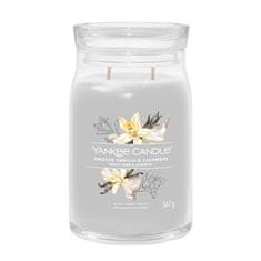 Yankee Candle Aroma sveča Signature velik kozarec Smoked Vanilla & Cashmere 567 g