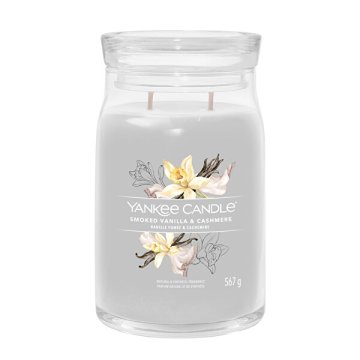 Yankee Candle Aroma sveča Signature velik kozarec Smoked Vanilla & Cashmere 567 g