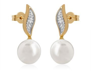 Brilio Elegantni dvobarvni uhani iz zlata 14/230.822/3P