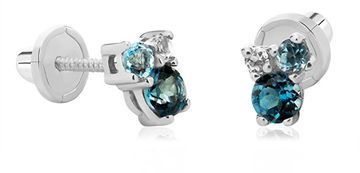 Brilio Minimalistični uhani iz belega zlata s topazom 14/839.201/17TO