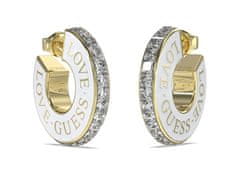 Guess Čudoviti pozlačeni uhani s cirkoni Love Guess JUBE04083JWYGWHT/U