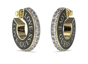 Guess Čudoviti pozlačeni uhani s cirkoni Love Guess JUBE04083JWYGBKT/U