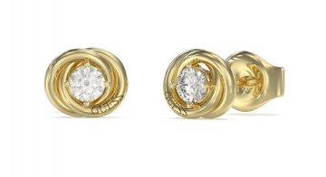 Guess Modni pozlačeni uhani s cirkonom Perfect JUBE04065JWYGT/U