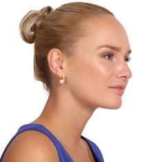 JwL Luxury Pearls Primerni pozlačeni uhani s pravimi biseri in kubičnim cirkonijem JL0850
