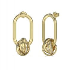 Guess Pozlačeni uhani s cirkoni Perfect JUBE04073JWYGT/U