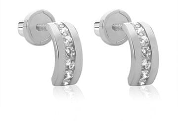 Brilio Modni polkrožni uhani iz belega zlata 14/836.101/17ZIR