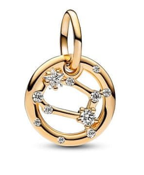 Pandora Pozlačen obesek Shine Zodiakalno znamenje dvojčka 762711C01