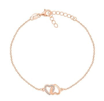 Brilio Silver Očarljiva bronasta srčkana zapestnica BRC138R