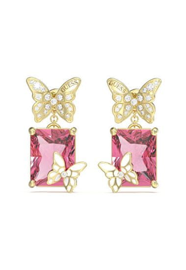 Guess Chrysalis pozlačeni uhani metulj JUBE04089JWYGLPT/U