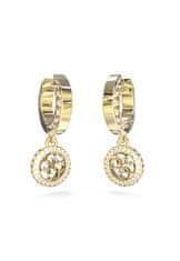 Guess Elegantni pozlačeni uhani s cirkoni 4G Crush JUBE04165JWYGT/U