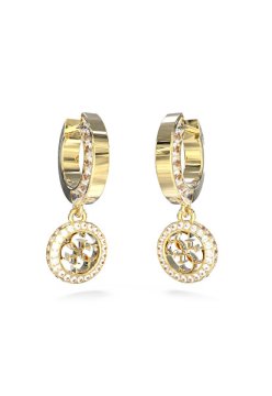 Guess Elegantni pozlačeni uhani s cirkoni 4G Crush JUBE04165JWYGT/U