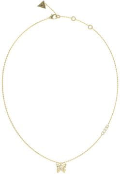 Guess Nežna pozlačena ogrlica z metuljem Chrysalis JUBN04107JWYGT/U
