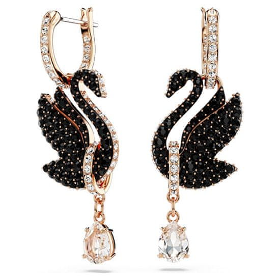 Swarovski Osupljivi labodji uhani 2v1 s kristali Iconic Swan 5678047