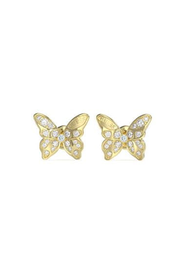 Guess Očarljivi pozlačeni uhani Butterfly Chrysalis JUBE04108JWYGT/U