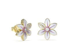 Guess Čudoviti jekleni uhani White Lotus JUBE04131JWYGWHT/U