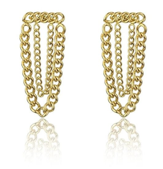 Marc Malone Čudoviti pozlačeni uhani Celine Gold Earrings MCE23134G