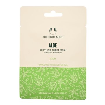 The Body Shop Pomirjujoča piling maska za obraz z alojo (Soothing Sheet Mask) 18 ml