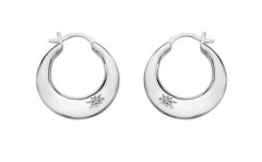 Hot Diamonds Srebrni obročasti uhani z diamanti Huggies DE794