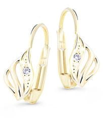 Cutie Jewellery Luksuzni uhani iz rumenega zlata z lesketajočim se cirkonijem Z8024-55-10-X-L1