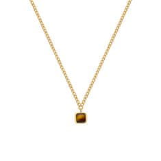 Hot Diamonds Fina pozlačena diamantna ogrlica tigrovo oko DN199 z dragimi kamni