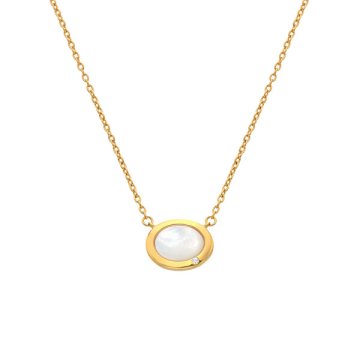 Hot Diamonds Elegantna pozlačena ogrlica z biserom in diamanti Gemstones DN200