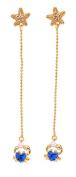 Oliver Weber Dolgi pozlačeni uhani Morska zvezda in rak 23170G