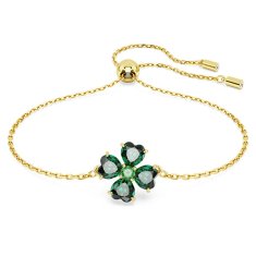Swarovski Decentna pozlačena zapestnica Four Leaf Idyllia 5666585