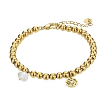 Marc Malone Pozlačena zapestnica iz perl Layla Gold Bracelet MCB23015G