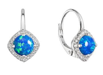 Evolution Group Očarljivi uhani s sintetičnimi opali 11463.3 modra