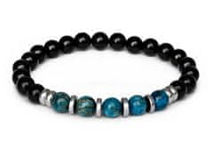 Zapestnica iz perl iz oniksa, apatita in hematita MINK144/20