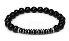 Zapestnica iz perl iz oniksa in hematita MINK145/20