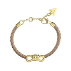Guess Elegantna bež usnjena zapestnica s pentljo JUBB04003JWYGBPT/U