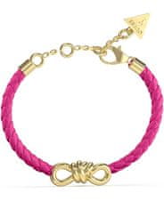Guess Elegantna roza usnjena zapestnica s pentljo JUBB04003JWYGFCT/U