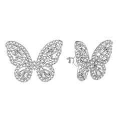 Čudoviti srebrni uhani Butterflies AGUP3094
