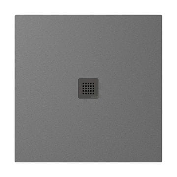 POLYSAN Eleganten kvadratni tuš ploščica 90x90cm siva mat iz litéga mramora TRENECA