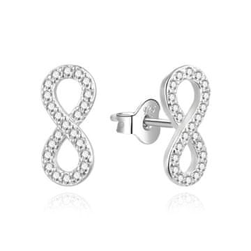 Brezčasni srebrni uhani Infinity AGUP3462