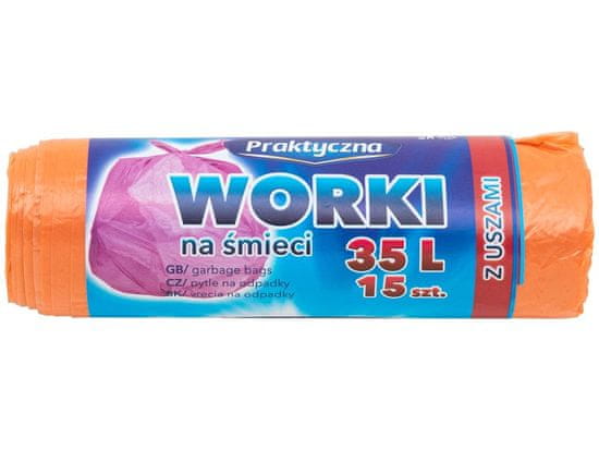 Vrečke za odpadke 35L/15ks, 50x60cm, 13µm z ročaji SUPER