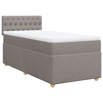 Vidaxl Box spring postelja z vzmetnico taupe 90x190 cm blago