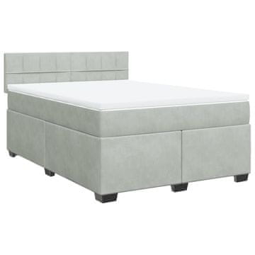 Vidaxl Box spring postelja z vzmetnico svetlo siva 140x200 cm žamet
