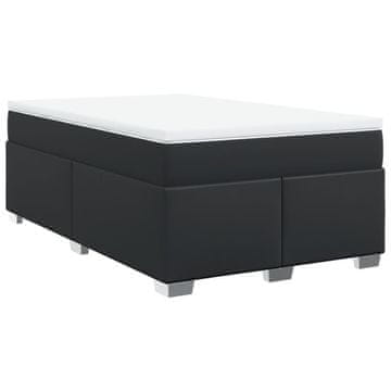 Vidaxl Box spring postelja z vzmetnico črna 120x190 cm umetno usnje