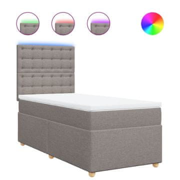 Vidaxl Box spring postelja z vzmetnico taupe 90x200 cm blago
