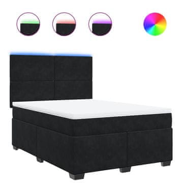 Vidaxl Box spring postelja z vzmetnico črna 160x200 cm žamet