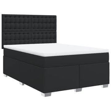 Vidaxl Box spring postelja z vzmetnico črn 160x200 cm umetno usnje