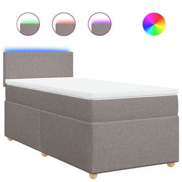 Vidaxl Box spring postelja z vzmetnico taupe 90x190 cm blago
