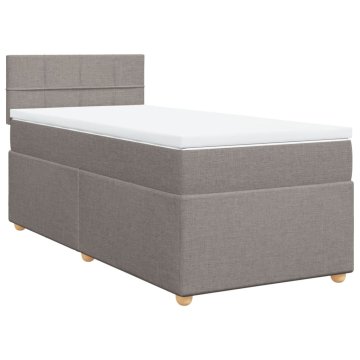 Vidaxl Box spring postelja z vzmetnico taupe 80x200 cm blago