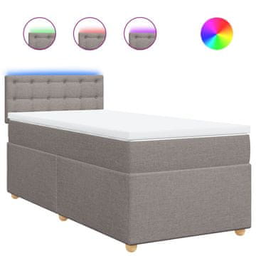 Vidaxl Box spring postelja z vzmetnico taupe 90x190 cm blago