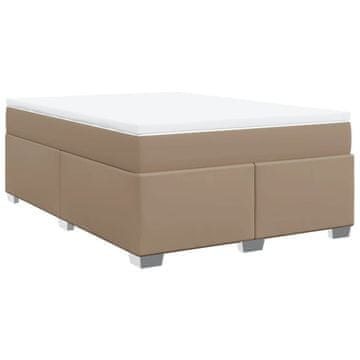 Vidaxl Box spring postelja z vzmetnico kapučino 140x200cm umetno usnje