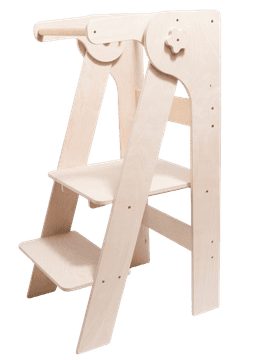 BABY Zložljiv učni stolp naraven